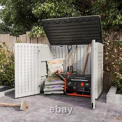 Outdoor Horizontal Resin Storage Sheds 34 Cu. Ft. Weather Resistant Tool Shed