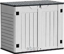 Outdoor Horizontal Resin Tool Shed 34 Cu. Ft, Weather Resistant Storage Soluti