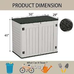 Outdoor Horizontal Resin Tool Shed 34 Cu. Ft, Weather Resistant Storage Soluti