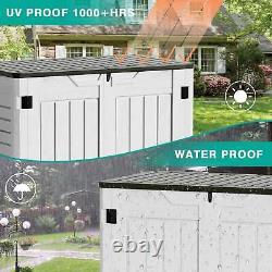 Outdoor Horizontal Resin Tool Shed 34 Cu. Ft, Weather Resistant Storage Soluti