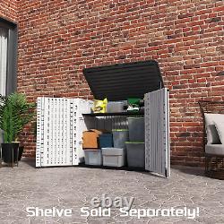Outdoor Horizontal Storage Cabinet, Outdoor Storage Sheds Waterproof/Lockable, Res