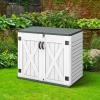 Outdoor Horizontal Storage Shed 35 Cu Ft Weather Resistant Resin Tool Shed