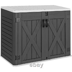 Outdoor Horizontal Storage Shed 35 Cu Ft Weather Resistant Resin Tool Shed
