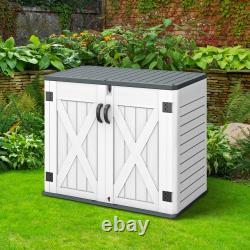 Outdoor Horizontal Storage Shed 35 Cu Ft Weather Resistant Resin Tool Shed