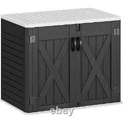 Outdoor Horizontal Storage Shed 35 Cu Ft Weather Resistant Resin Tool Shed
