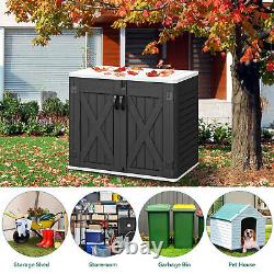 Outdoor Horizontal Storage Shed 35 Cu Ft Weather Resistant Resin Tool Shed
