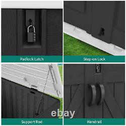 Outdoor Horizontal Storage Shed 35 Cu Ft Weather Resistant Resin Tool Shed