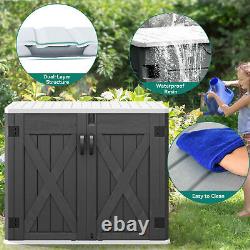 Outdoor Horizontal Storage Shed 35 Cu Ft Weather Resistant Resin Tool Shed