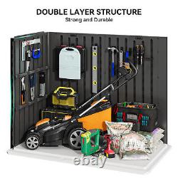Outdoor Horizontal Storage Shed 35 Cu Ft Weather Resistant Resin Tool Shed