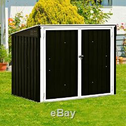 Outdoor Horizontal Storage Shed 68 Cubic Feet F/ Garbage Cans Garden Opening Lid