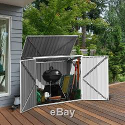 Outdoor Horizontal Storage Shed 68 Cubic Feet F/ Garbage Cans Garden Opening Lid