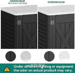 Outdoor Horizontal Storage Shed with X-Shaped Lockable Door, 35 Cu Ft