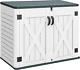 Outdoor Horizontal Storage Shed With X-shaped Lockable Door, 35 Cu Ft Weather Re