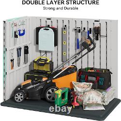Outdoor Horizontal Storage Shed with X-Shaped Lockable Door, 35 Cu Ft Weather Re
