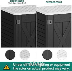 Outdoor Horizontal Storage Shed with X-Shaped Lockable Door, 35 Cu Ft Weather Re