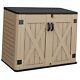 Outdoor Horizontal Storage Shed With X-shaped Lockable X-shaped-35 Cu Ft Brown