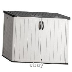 Outdoor Horizontal Storage Sheds 27 Cu. Ft Resin Large Weather White