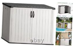 Outdoor Horizontal Storage Sheds 27 Cu. Ft Resin Large Weather White
