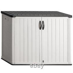Outdoor Horizontal Storage Sheds 27 Cu. Ft Resin Large Weather White