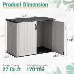 Outdoor Horizontal Storage Sheds 27 Cu. Ft Resin Large Weather White