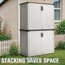 Outdoor Horizontal Storage Sheds 27 Cu. Ft Resin Large Weather White
