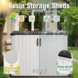 Outdoor Horizontal Storage Sheds 27 Cu. Ft Resin Large Weather White