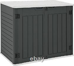 Outdoor Horizontal Storage Sheds Weather Resistant Resin Tool Shed Lockable US