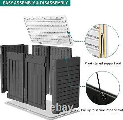 Outdoor Horizontal Storage Sheds Weather Resistant Resin Tool Shed Lockable US