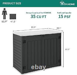 Outdoor Horizontal Storage Sheds Weather Resistant Resin Tool Shed Waterproof US