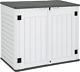 Outdoor Horizontal Storage Sheds Witho Shelf, 35 Cu Ft Lockable Resin Waterproof S