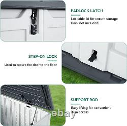 Outdoor Horizontal Storage Sheds WithO Shelf, 35 Cu Ft Lockable Resin Waterproof S