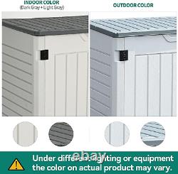 Outdoor Horizontal Storage Sheds WithO Shelf, 35 Cu Ft Lockable Resin Waterproof S