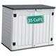 Outdoor Horizontal Storage Sheds Witho Shelf, 35 Cu Ft Lockable Resin