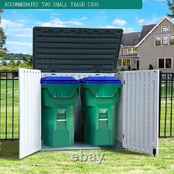 Outdoor Horizontal Storage Sheds witho Shelf, 35 Cu Ft Lockable Resin