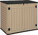 Outdoor Horizontal Storage Sheds Witho Shelf, 35 Cu Ft Lockable Resin Waterproof