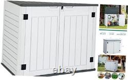 Outdoor Horizontal Storage Sheds witho Shelf, 35 Cu Medium-35 cu ft Light Grey