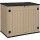 Outdoor Horizontal Storage Sheds Witho Shelf, Weather Resistant 35 Cu Ft Brown
