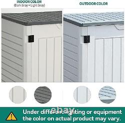 Outdoor Horizontal Storage Sheds witho Shelf, Weather Resistant Resin Tool Shed