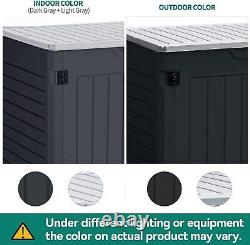 Outdoor Horizontal Storage Sheds witho Shelf, Weather Resistant Resin Tool Shed, M