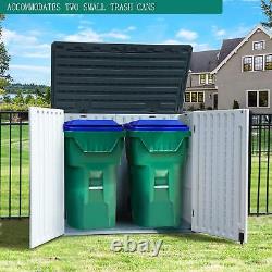 Outdoor Horizontal Storage Sheds witho Shelf Weather Resistant Resin Tool Shed NEW