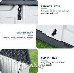 Outdoor Horizontal Storage Sheds witho Shelf Weather Resistant Resin Tool Shed NEW