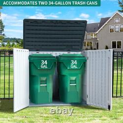 Outdoor Horizontal Storage Tool Sheds Weather Resistant Resin Multi-Opening Door