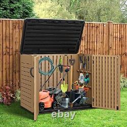 Outdoor Large Horizontal Storage Sheds, 35 Cu Ft Lockable Resin Waterproof Shed