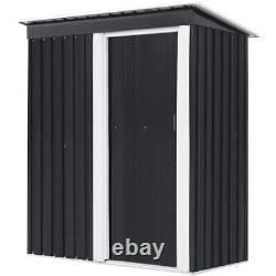 Outdoor Metal Horizontal Storage Shed withLockable Door for Backyard Garden Tool