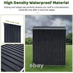 Outdoor Metal Horizontal Storage Shed withLockable Door for Backyard Garden Tool