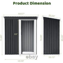 Outdoor Metal Horizontal Storage Shed withLockable Door for Backyard Garden Tool