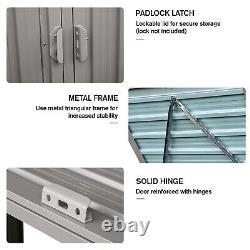Outdoor Metal Storage Box Sheds Horizontal Cabinet Box for Trash Cans