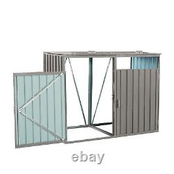 Outdoor Metal Storage Box Sheds Horizontal Cabinet Box for Trash Cans