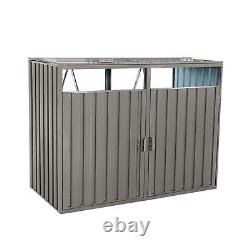 Outdoor Metal Storage Box Sheds Horizontal Cabinet Box for Trash Cans