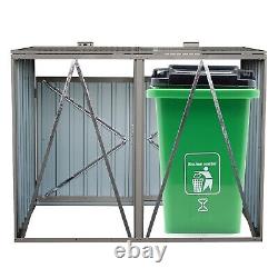 Outdoor Metal Storage Box Sheds Horizontal Cabinet Box for Trash Cans